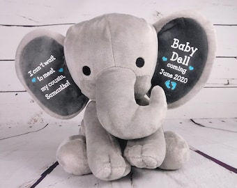 Custom Baby Announcement Grandparent, Elephant Pregnancy Announcement, Add Any Text!, Elephant