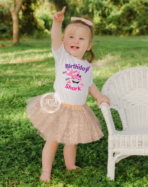 Baby Girl Shark Birthday Outfit 1st Birthday 2 3 4 5 6 Year