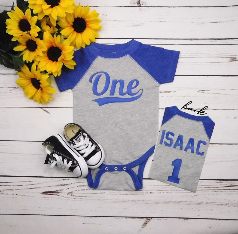 1st Birthday Boy Outfit Red Sleeves Baseball One Year Old Boy Etsy