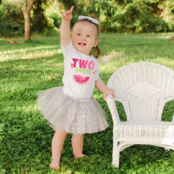 Girls 2nd Birthday Outfit Two Sweet Watermelon 2 Year Old Summer Birthday Outfit Short or Long Sleeve Shirt W Tutu Bow Beach Party Etsy UK