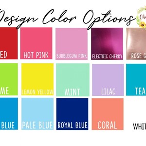 Puede incluir: Una tabla de opciones de color para un proyecto de dise&ntilde;o. Los colores est&aacute;n dispuestos en tres filas de cinco colores cada una. Los colores son: rojo, rosa intenso, rosa chicle, cereza el&eacute;ctrica, oro rosa, lima, amarillo lim&oacute;n, menta, lila, turquesa, azul cielo, azul p&aacute;lido, azul real, coral y blanco.