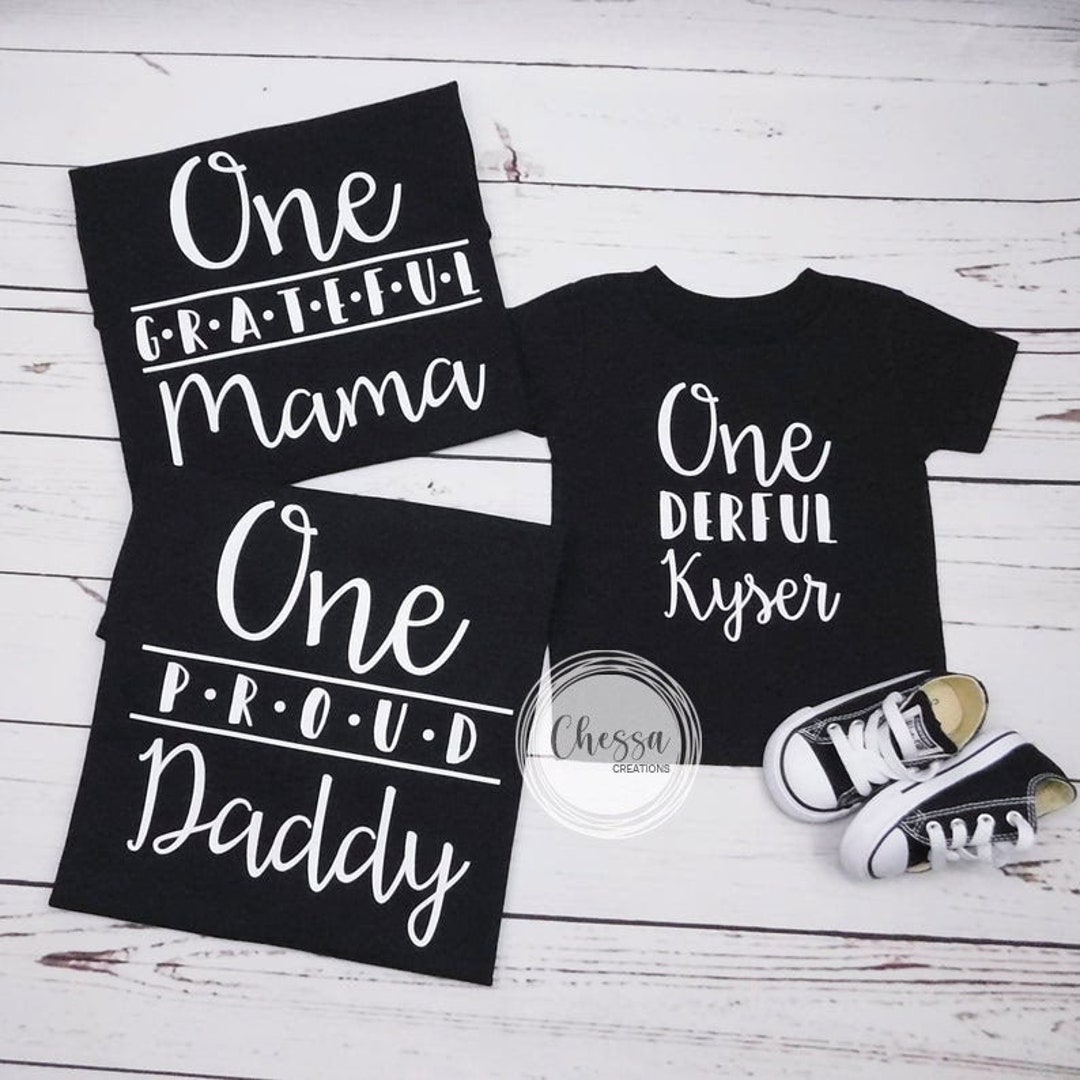 First birthday t shirts for parents hot sale