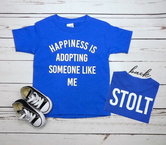 Adoption Shirt Custom Happiness is Adopting Someone Like Me, Last Name Kids Adoption Day Shirts