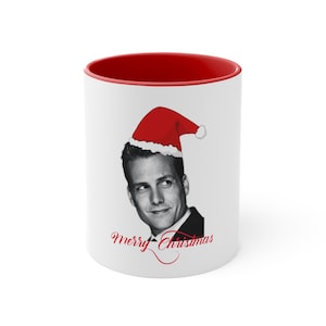 Harvey Specter Suits Merry Christmas Accent Coffee Mug, 11oz