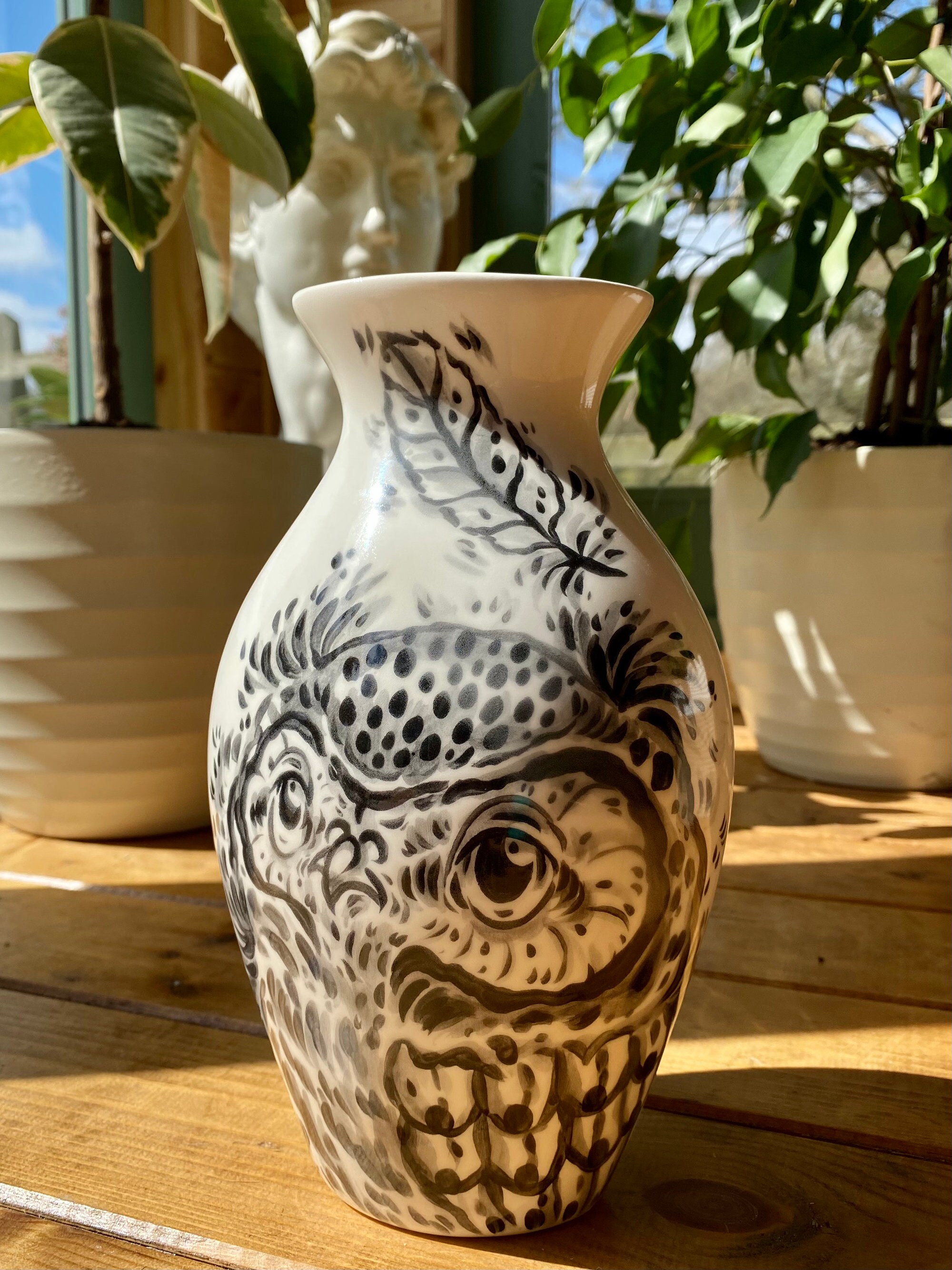 Eagle & Little Owl vase Etsy