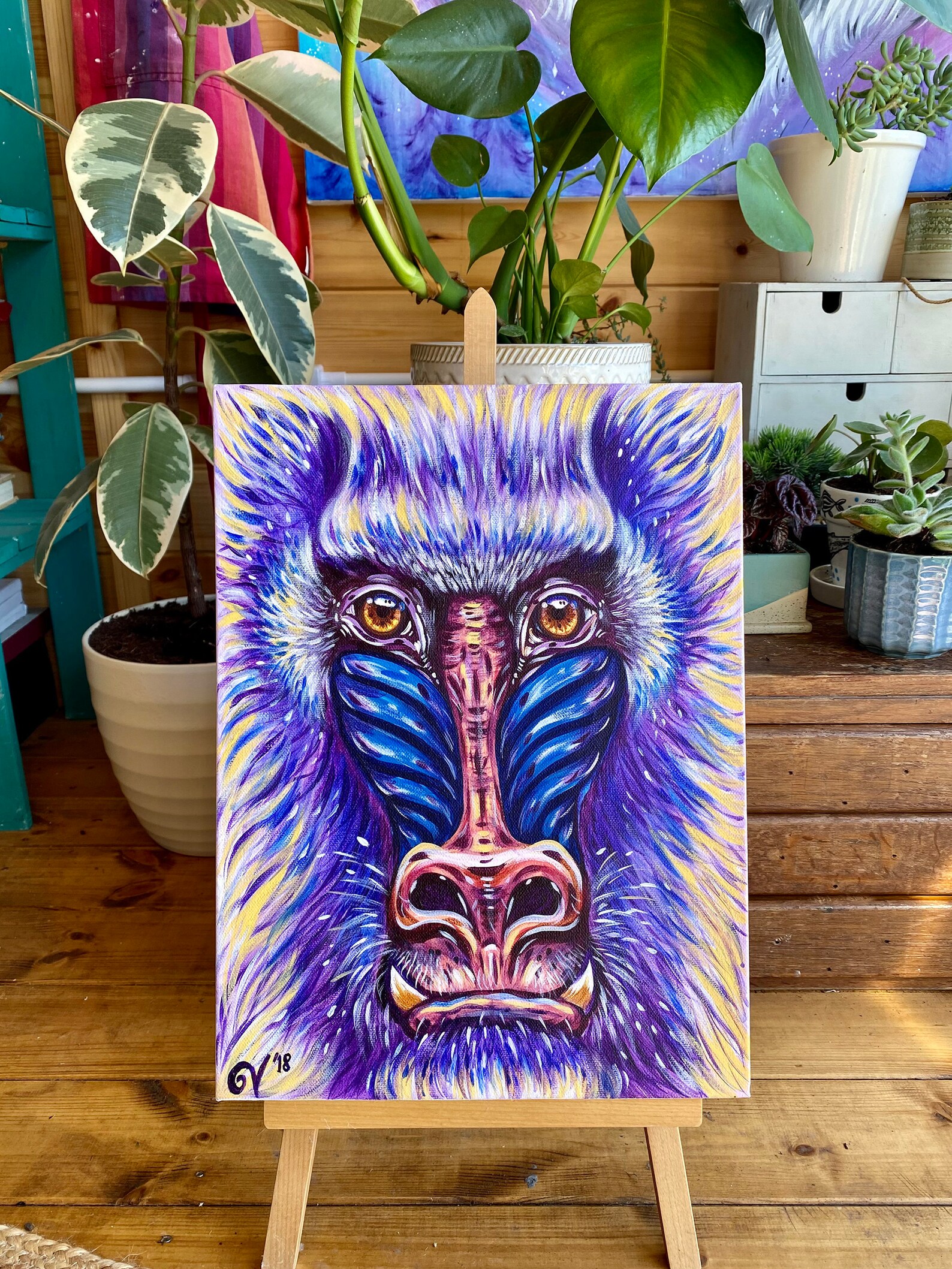 Rafiki the Mandrill painting Etsy