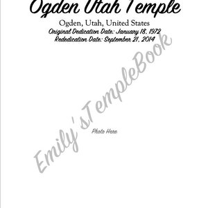 Ogden Utah Temple | Church of Jesus Christ Temples | Temple Book | Memory Book | Digital Download