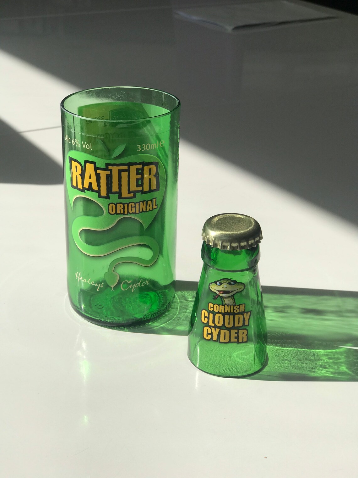 Handmade Rattler cider glasses with matching shot glass Etsy