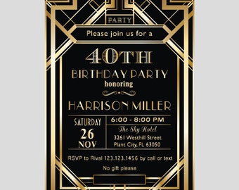 gatsby invitation etsy