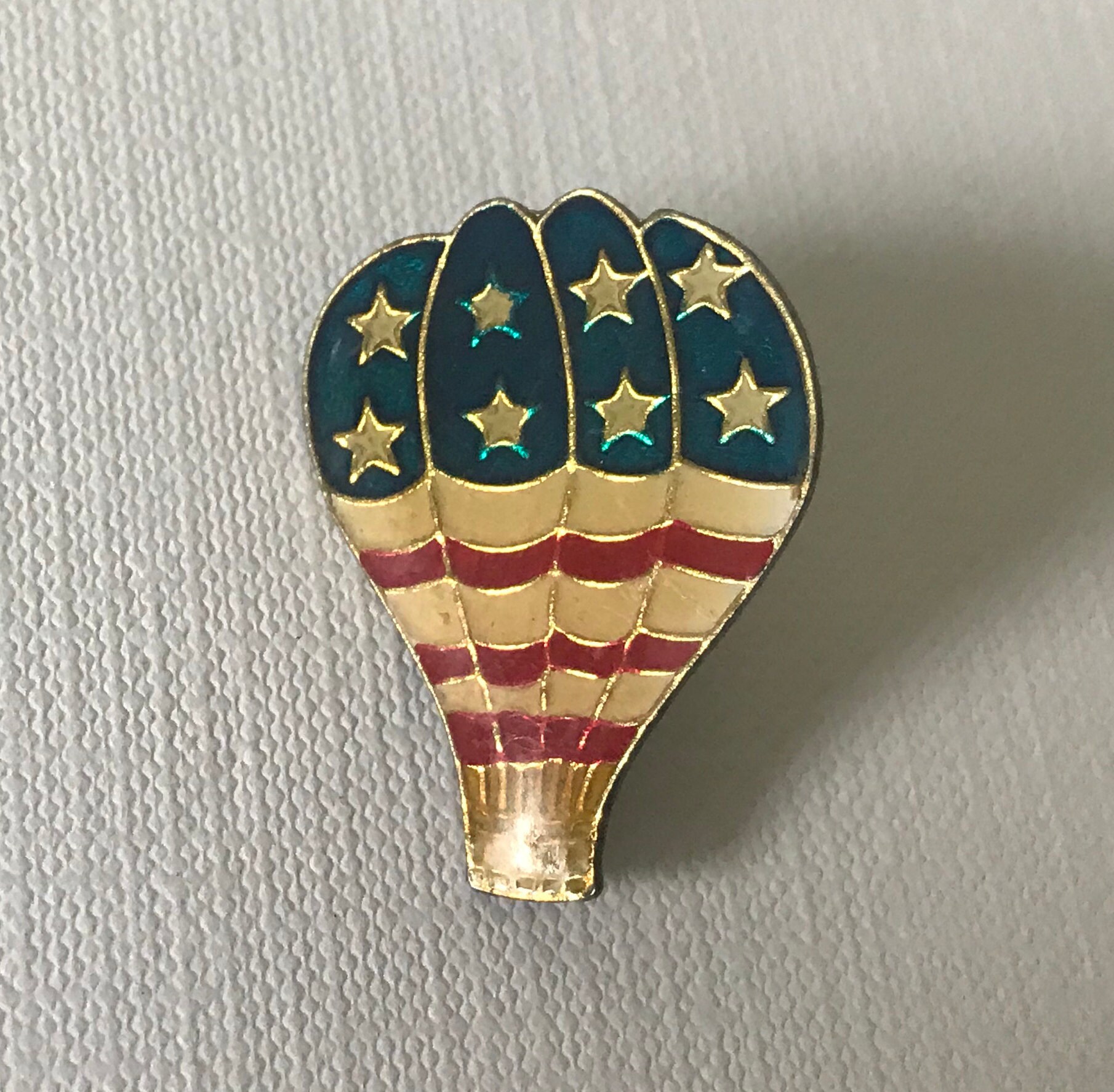 Stars and stripes hot air balloon lapel pin USA hot air Etsy