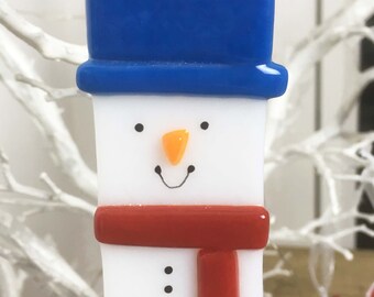 Snowman glass Christmas tree decoration