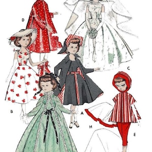 PDF Cartamodello per vestiti per bambole vintage per realizzare un armadio per le bambole Little Miss Revlon da 10,5&quot;, Miss Ginger e Jill