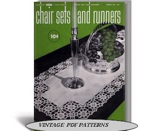 vintage PDF Pattern Book Chair Sets and Table Runners to Crochet, Coats & Clark Book No.261