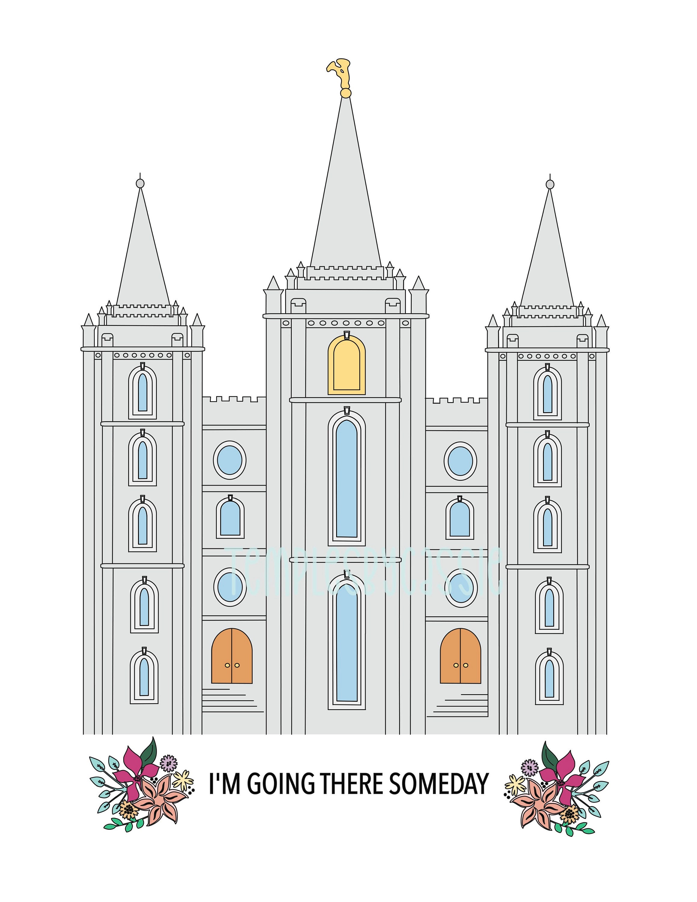 Salt Lake City LDS Temple Print Download - Etsy