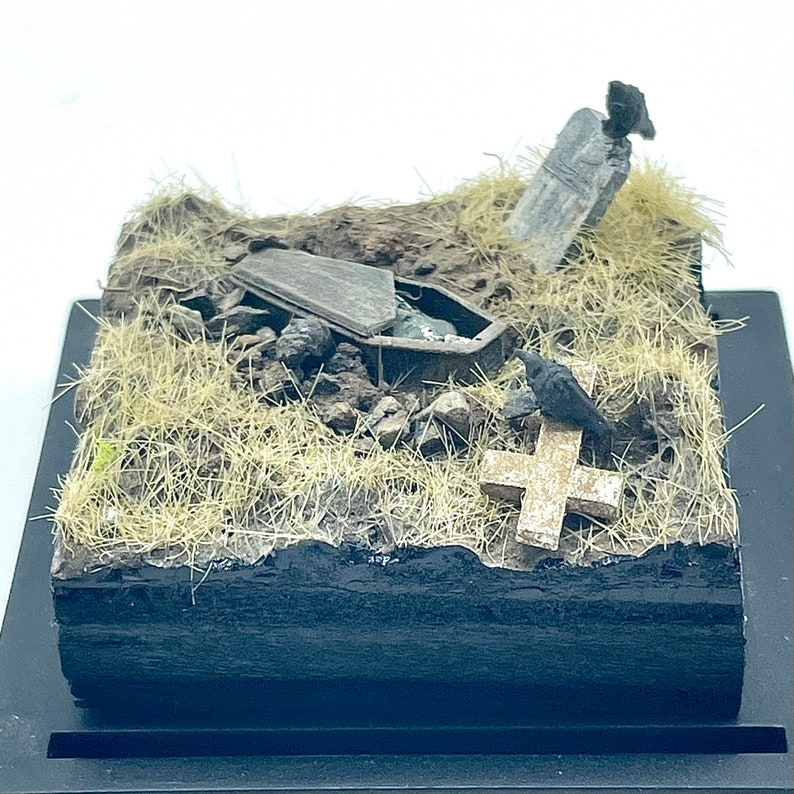 Diorama Graveyard Tiny Miniature HO Scale Model Etsy