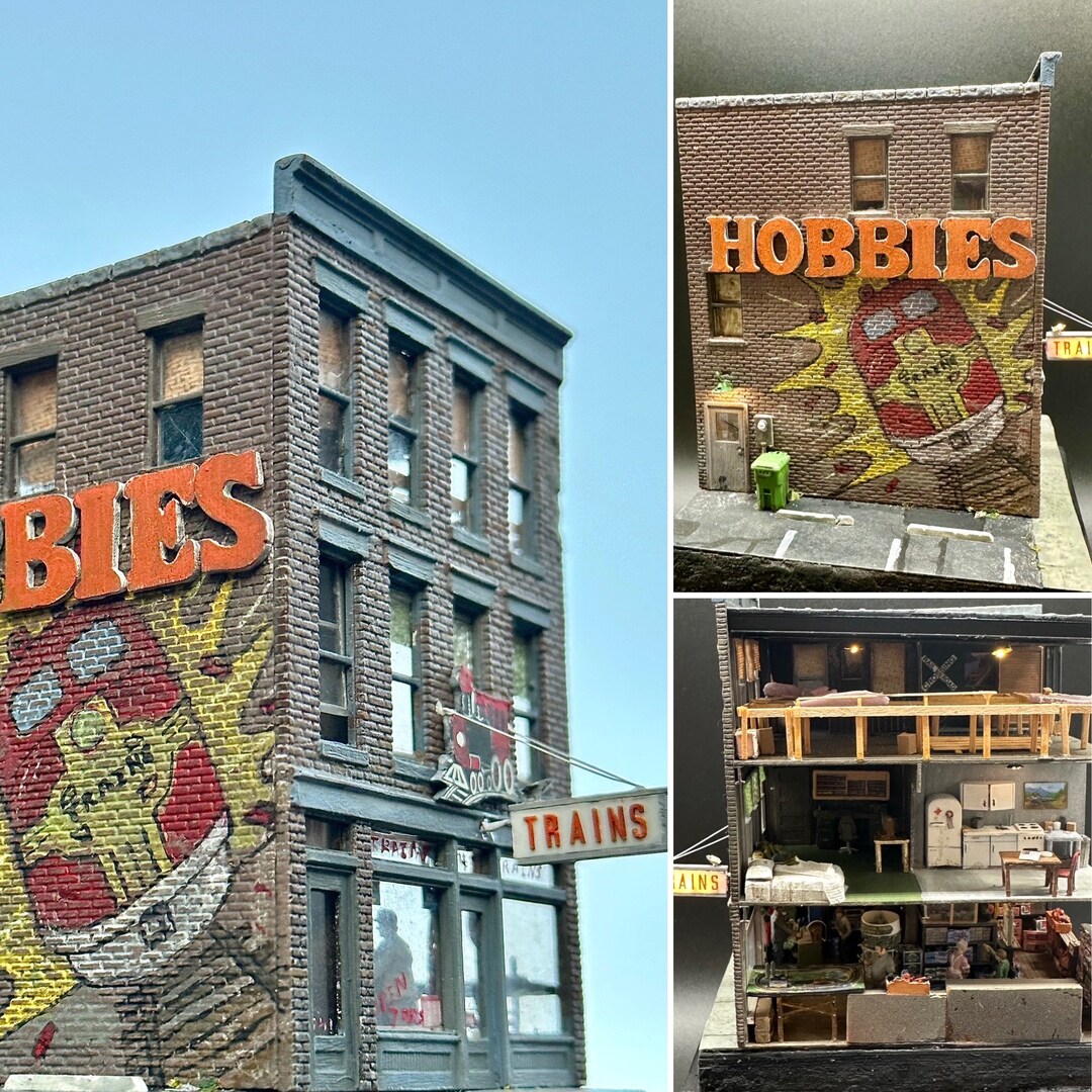 Diorma the Model Railroad Hobby Shop 1/87 Scale 3 Story Model Railroad