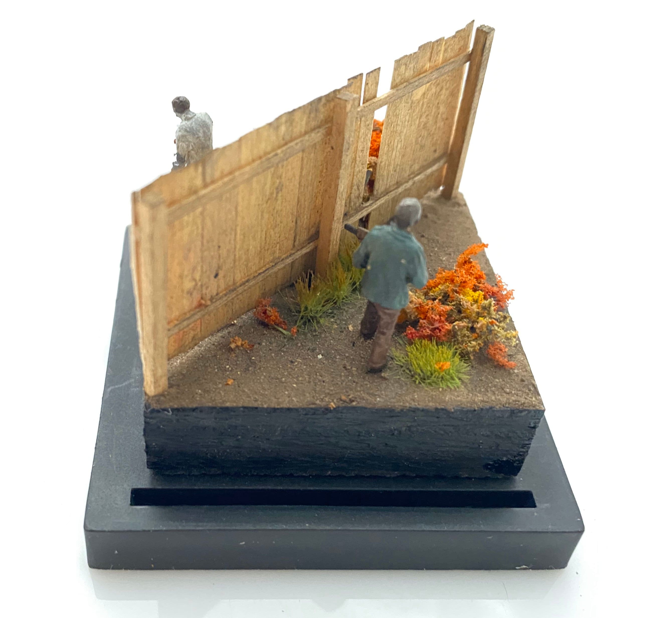 Diorama Zombiegood Fences Make Good Neighbors HO Scale Tiny Miniature