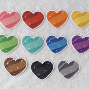 Magical girl heart glossy stickers (11 colors)