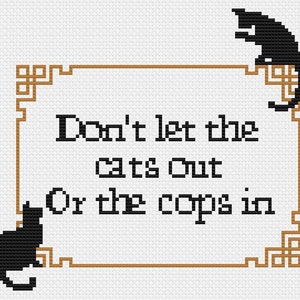 Don't Let the Cats Out Cross Stitch Pattern