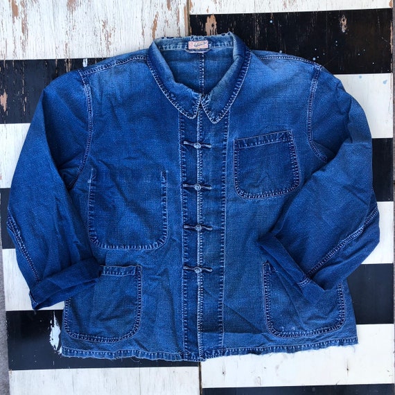 denim jacket with chinese collar