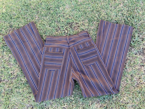 Vintage 1970s bell bottoms textured pants