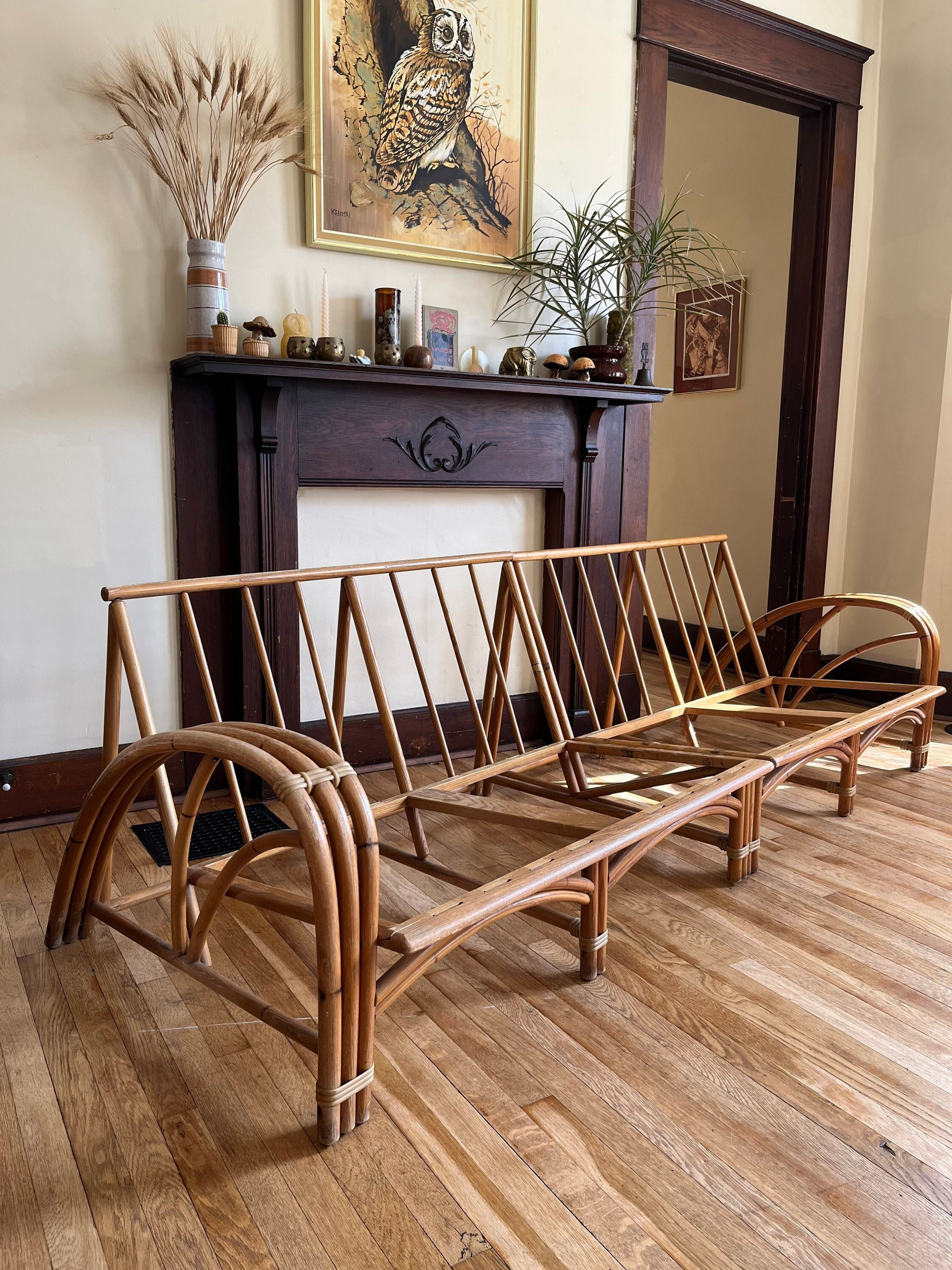 Vintage rattan couch hotsell