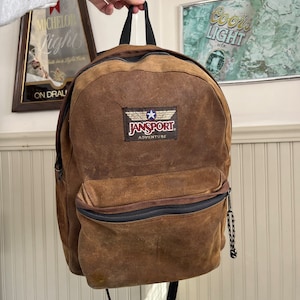 Vintage 1990s 90s Jansport Backpack All Leather Suede Rustic Worn Boho  Brown Minimalist Grunge - Etsy