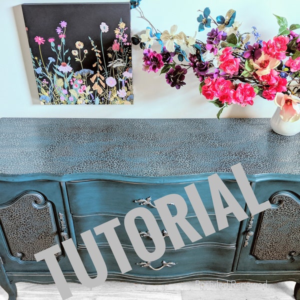 A Tutorial for animal print buffet, how to paint furniture tutorial (video link)