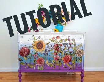 TUTORIAL HOW TO - Ombre dresser, how to create an ombre dresser with furniture transfers