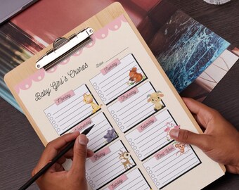 Baby Girl Chore Planner DD/lg: Printable Weekly To-Do List (PDF & JPG)
