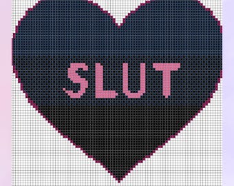 Subversive Cross Stitch Heart - Slut