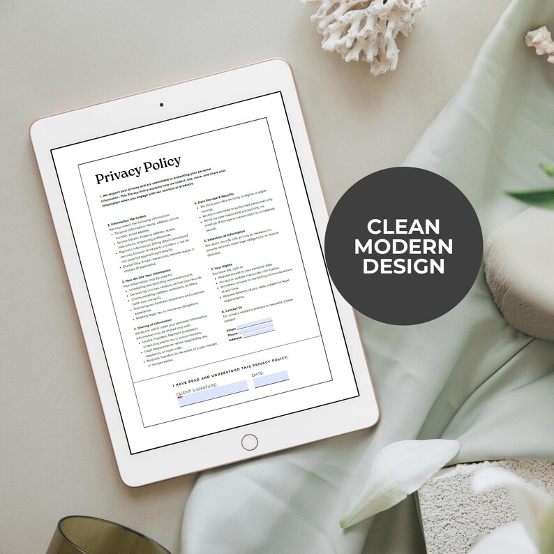 Privacy Policy Template | Editable Canva + Fillable PDF | Small ...