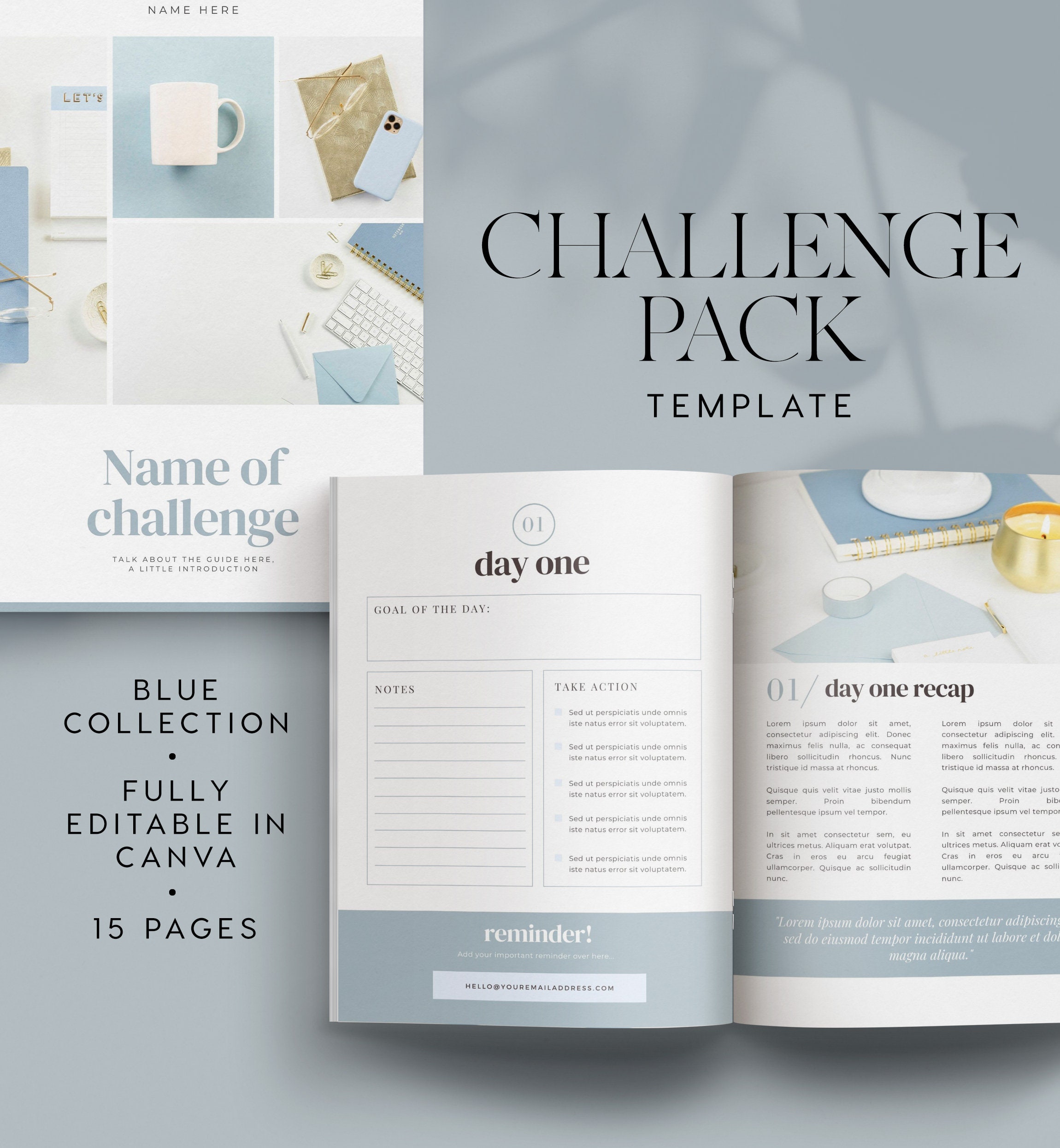 Challenge Template INSTANT DOWNLOAD Canva Template Workbook | Etsy