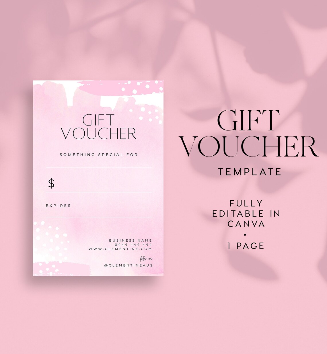 Gift voucher template INSTANT DOWNLOAD Canva Voucher Gift Etsy