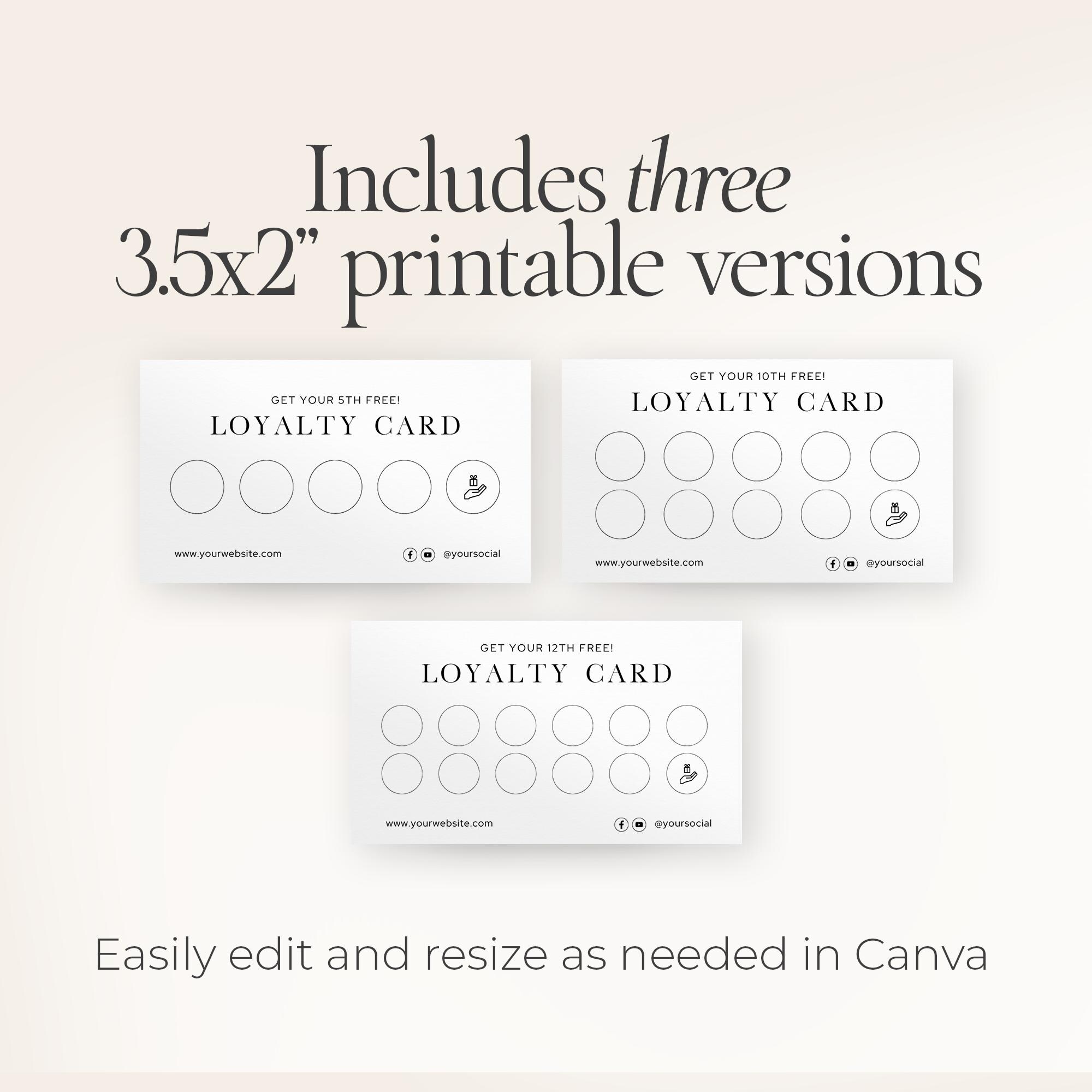 Loyalty Card Template | Editable Canva Punch Card for Small Business ...