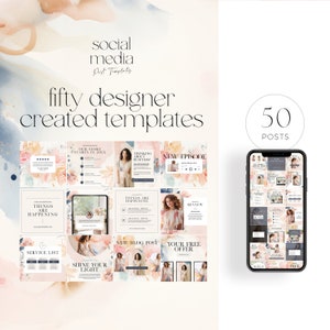 Branded Social Media Post Templates 50 Pack Aesthetic Neutral Canva Branded Social Media Post Templates 50 Pack Aesthetic Neutral Canva