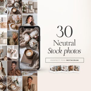 Neutrales ästhetisches Archiv-Foto-Bundle | 30 Minimal Digital Marketing Bilder für Social Media & Branding Content Pack – NEU01