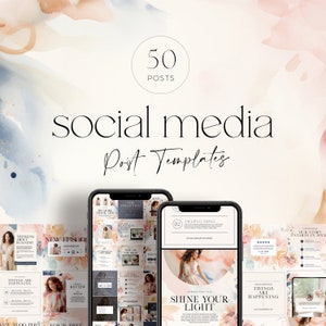 Branded Social Media Post Templates 50 Pack Aesthetic Neutral Canva Branded Social Media Post Templates 50 Pack Aesthetic Neutral Canva
