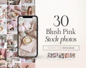 Pink Aesthetic Stock Photos Bundle | 30 Feminine Digital Marketing Images for Social Media & Branding Content Pack – BLU01