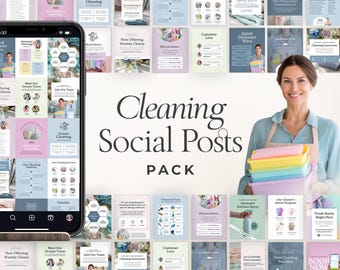 Cleaning Social Media Templates for Instagram, Editable Posts for Cleaning Business Marketing, Canva Designs, Marketing Kit
