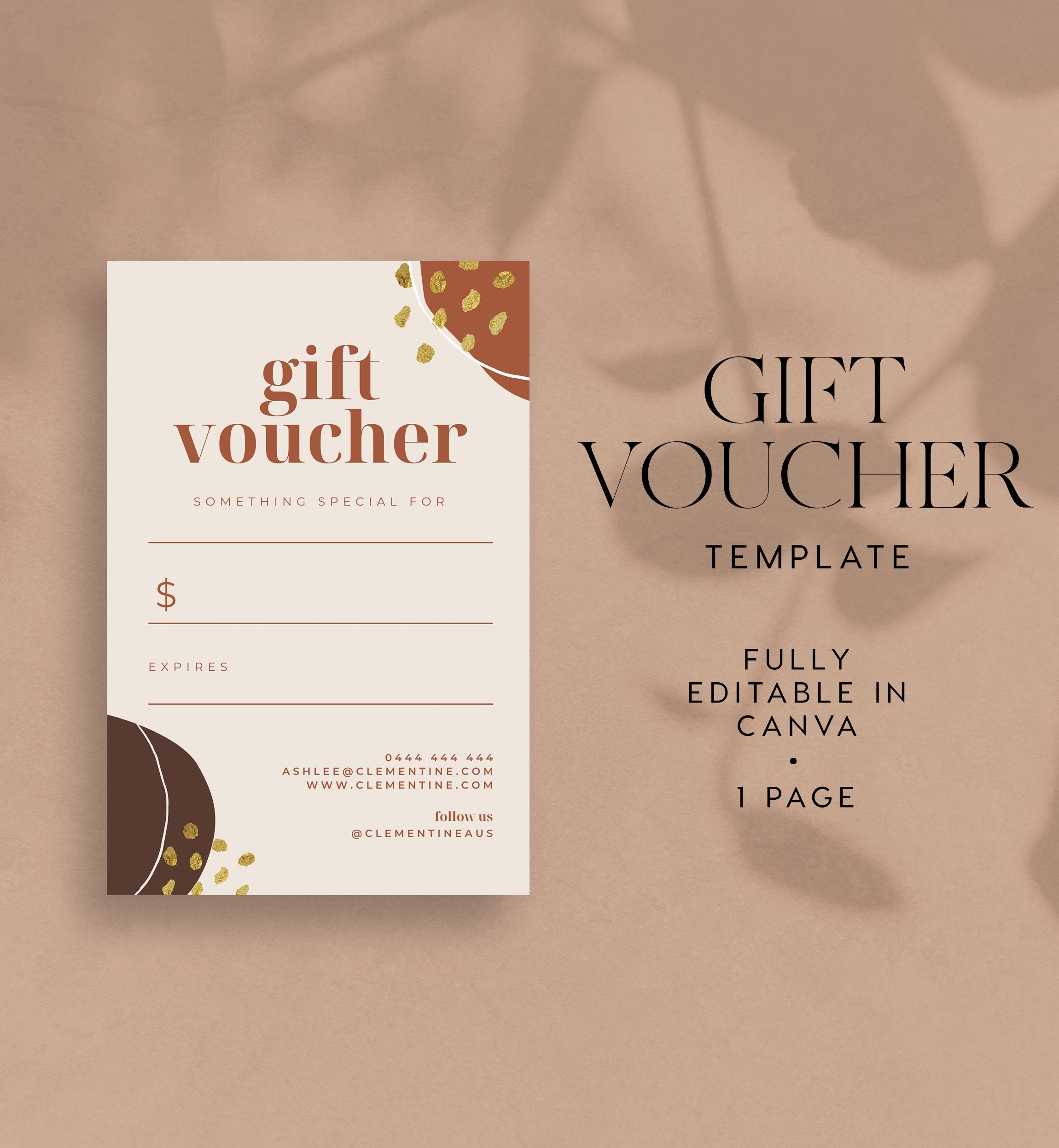 Gift voucher template INSTANT DOWNLOAD Canva Voucher Gift Etsy España
