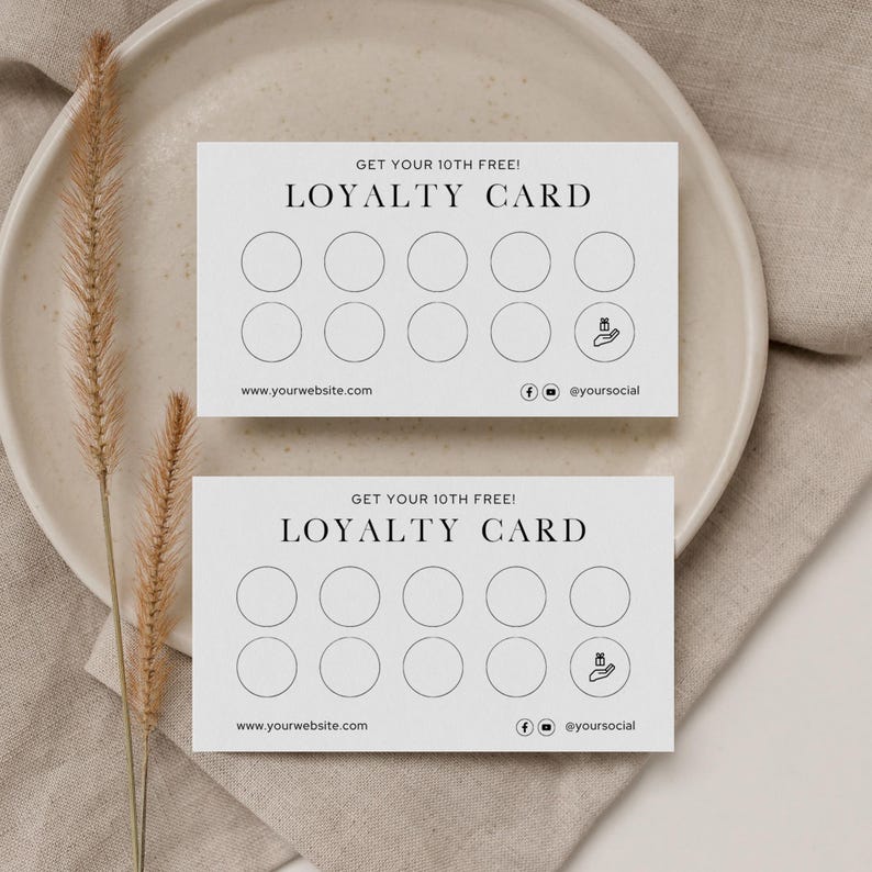 Loyalty Card Template | Editable Canva Punch Card for Small Business ...