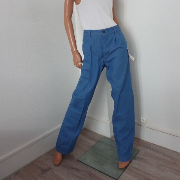 70 s 80 s vintage TNO bleu pâle vêtements de travail large jambe pantalon coton Orange couture Loosefit Menswear unisexe utilitaire années 80 années 80 espagnol