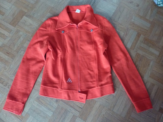 Vintage 70s Coq Sportif Crop Jacket Red Dagger Co… - image 6