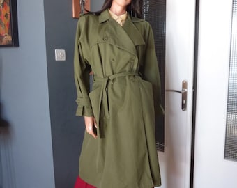 khaki green duster coat