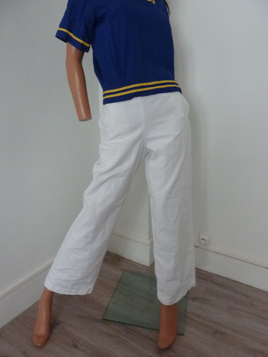 Vintage Navy Y2K Fringe Trousers - W30 L34