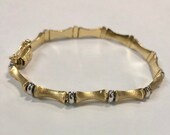 14K Gold Bamboo Good Luck Lucky Bracelet