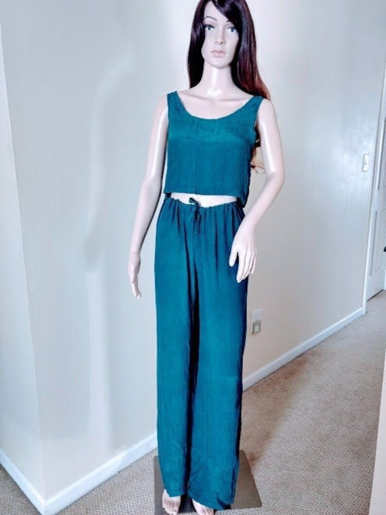 Tank Genuine Silk Pants Dress Drawstring Pants Crop Top Kimono Jacket Silk Clothing New Vintage Crinkled Silk Beachwear Loungewear