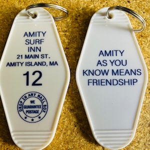 SHARK MOVIE inspired Amity Surf Inn keytag