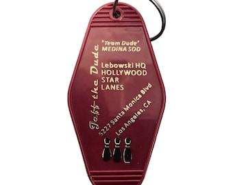 Big Lebowski JEFF THE DUDE Hollywood Star Lanes inspired keytag